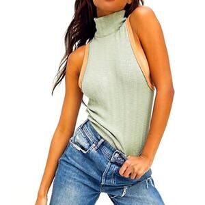 NEW! Free People Marley Sleeveless Ribbed Mock Top Size: M